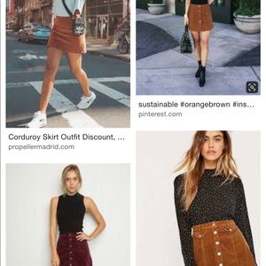 Zara Basics Corduroy Skirt